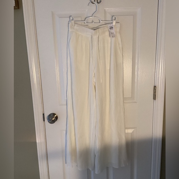 Abercrombie & Fitch Cream Wide Leg Pants High-Rise (PRICEDROP) - Picture 6 of 8